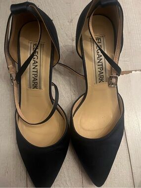 Navy Ankle Strap Pumps